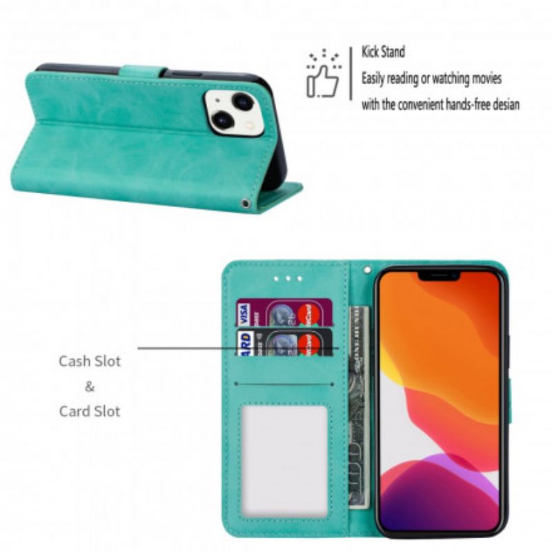 Flip Kotelot iPhone 13 Leather Effect Color Strappy