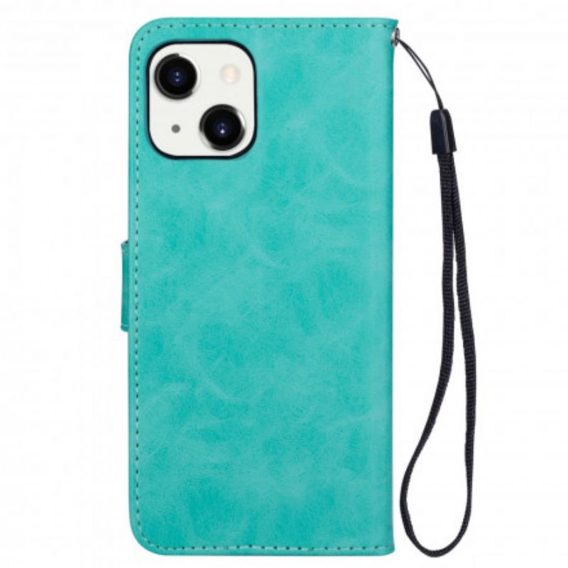 Flip Kotelot iPhone 13 Leather Effect Color Strappy