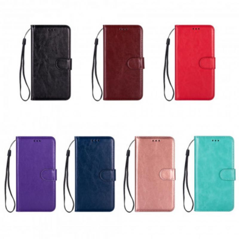 Flip Kotelot iPhone 13 Leather Effect Color Strappy