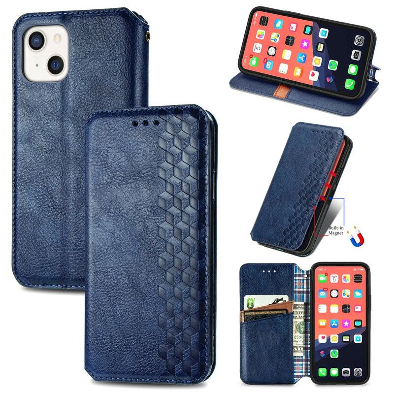 Flip Kotelot iPhone 13 Leather Effect Diamond Texture Suojakuori