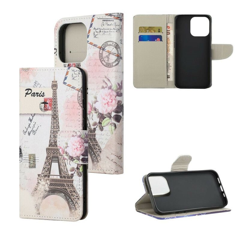 Flip Kotelot iPhone 13 Retro Eiffel-torni