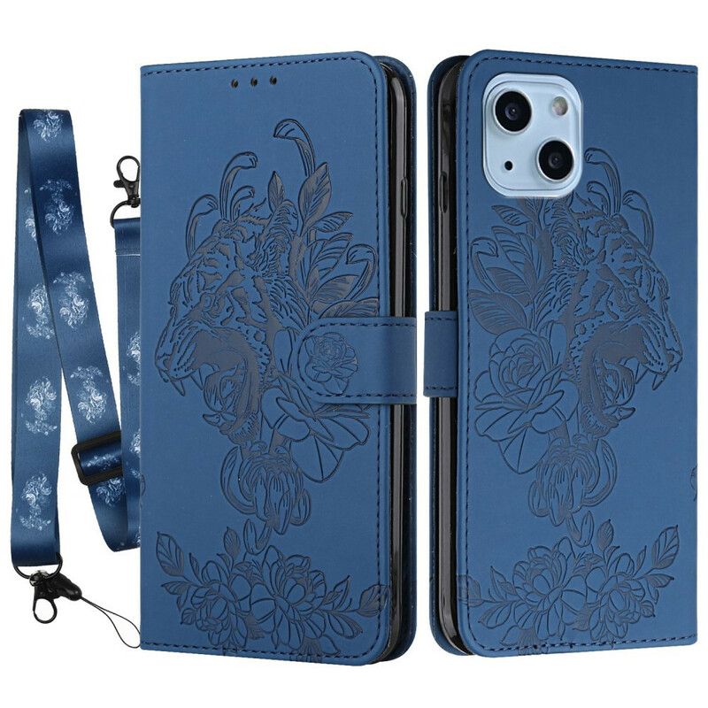 Flip Kotelot iPhone 13 Tiger Baroque Strap