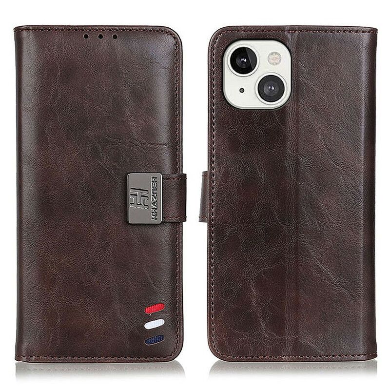 Flip Kotelot iPhone 13 Tricolor Vintage Leather Effect