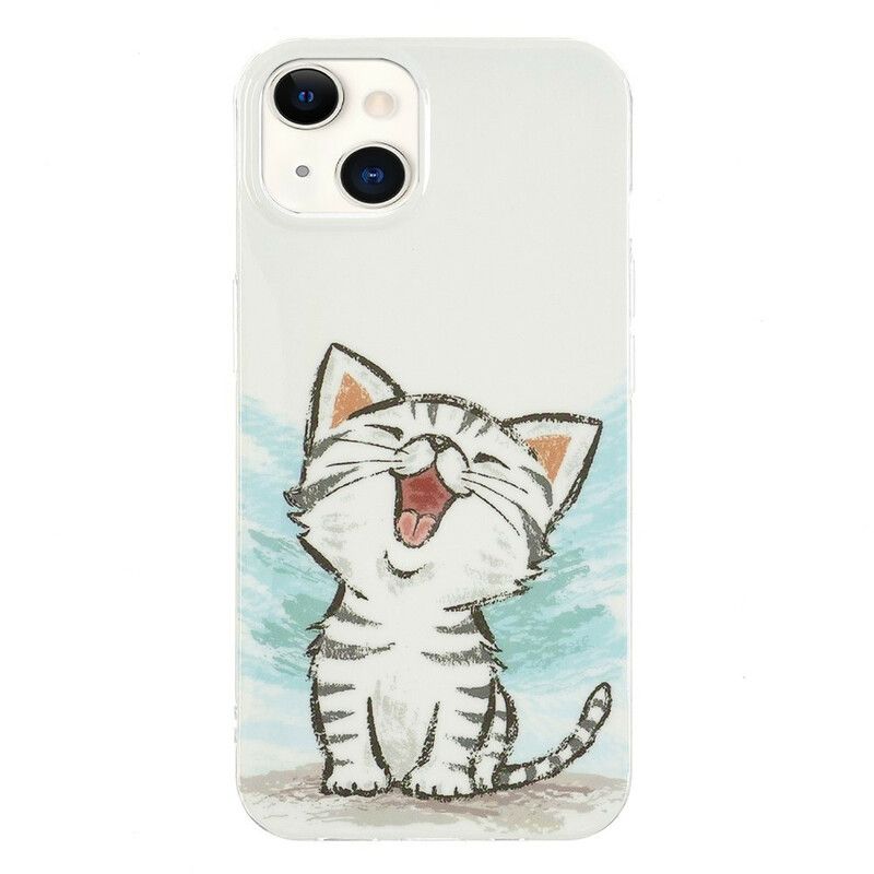 Kuori Case iPhone 13 Puhelinkuoret Fluoresoiva Cat