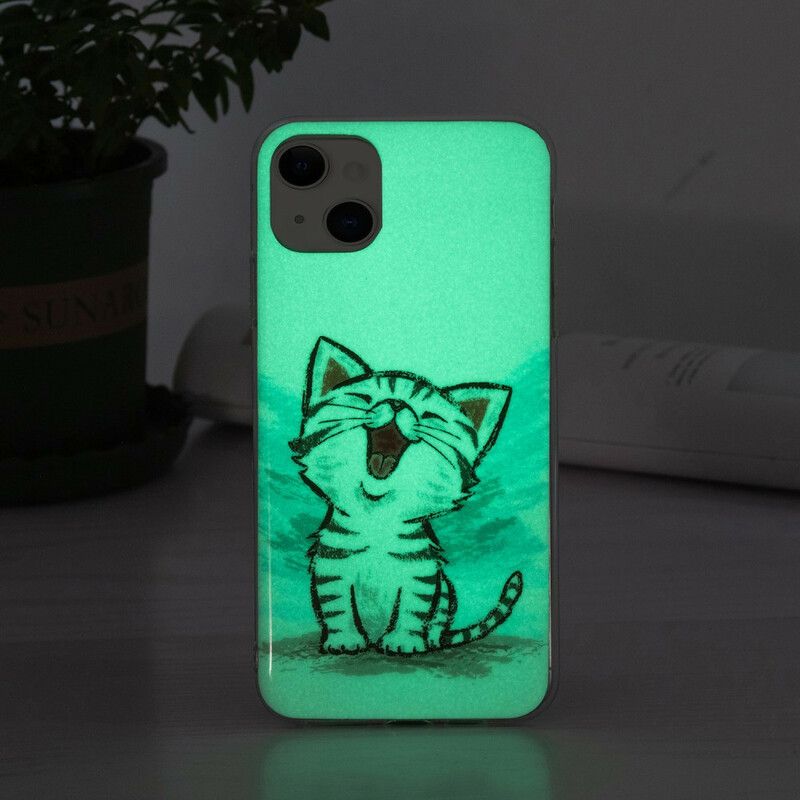 Kuori Case iPhone 13 Puhelinkuoret Fluoresoiva Cat