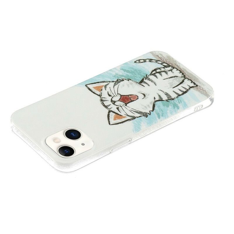 Kuori Case iPhone 13 Puhelinkuoret Fluoresoiva Cat