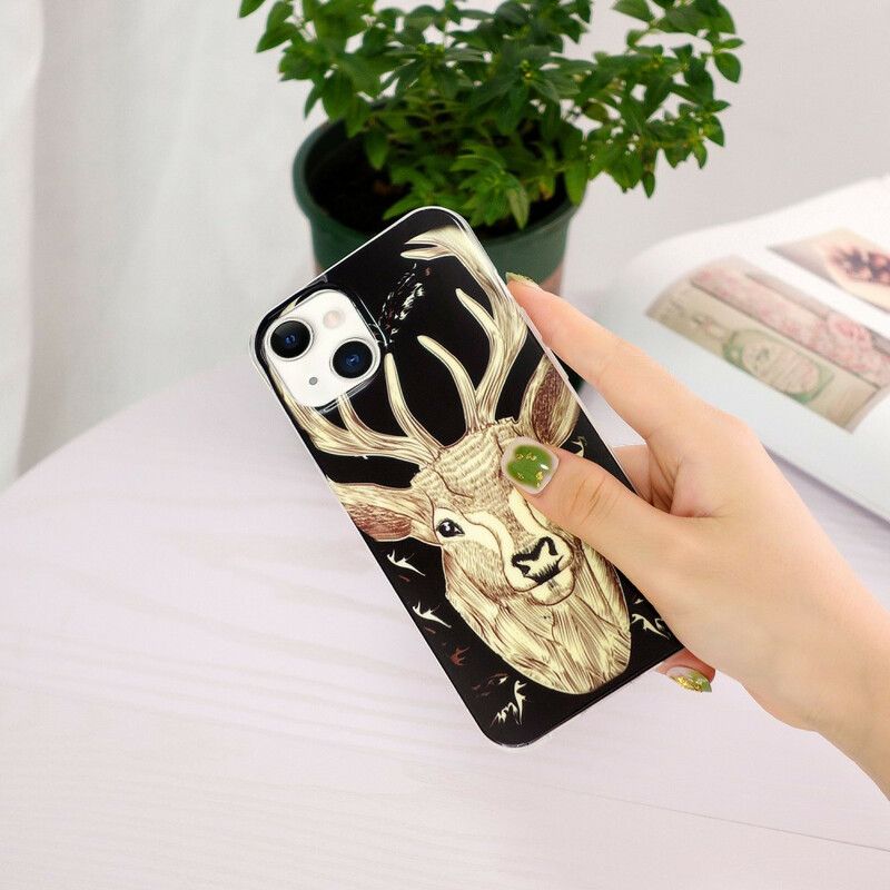 Kuori Case iPhone 13 Puhelinkuoret Majestic Fluorescent Stag