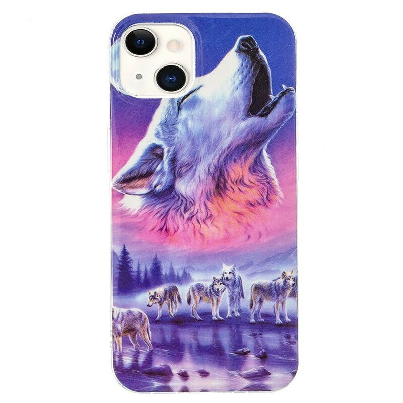 Kuori iPhone 13 Fluoresoiva Wolf-sarja