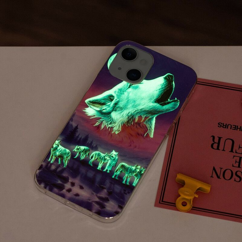 Kuori iPhone 13 Fluoresoiva Wolf-sarja