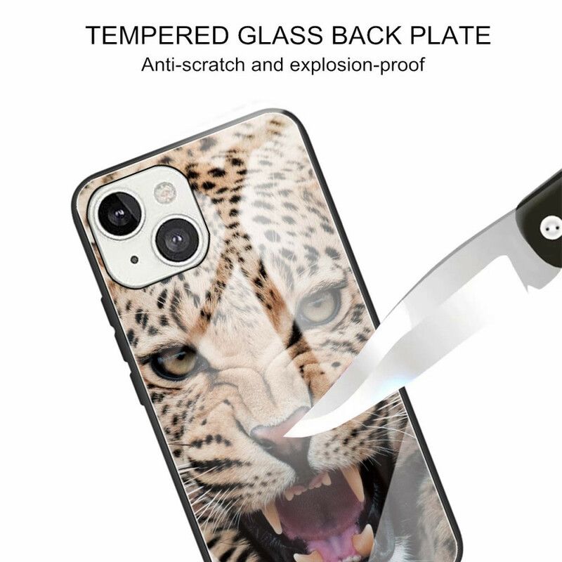 Kuori iPhone 13 Leopard Tempered Glass