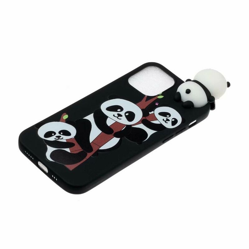 Kuori iPhone 13 Pandas On Bamboo 3d