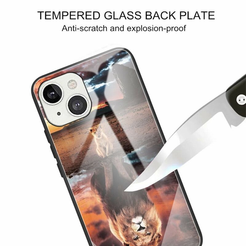 Kuori iPhone 13 Tempered Glass Lion Cub Dream Suojakuori