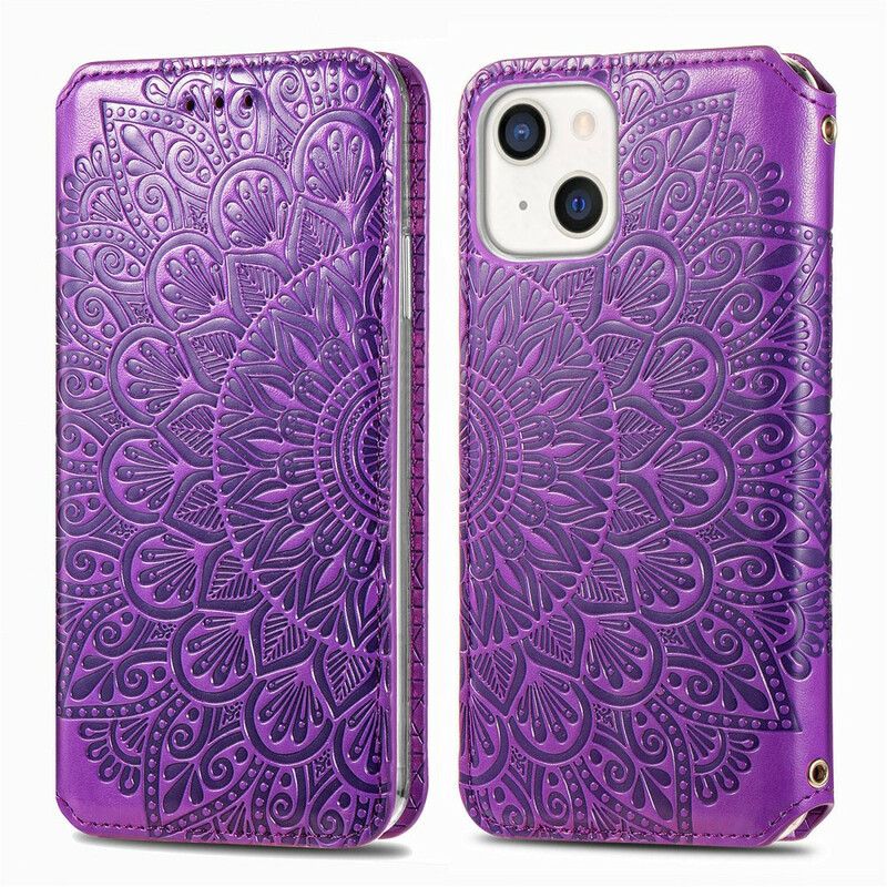 Nahkakuori Flip Kotelot iPhone 13 Puhelinkuoret Mandala