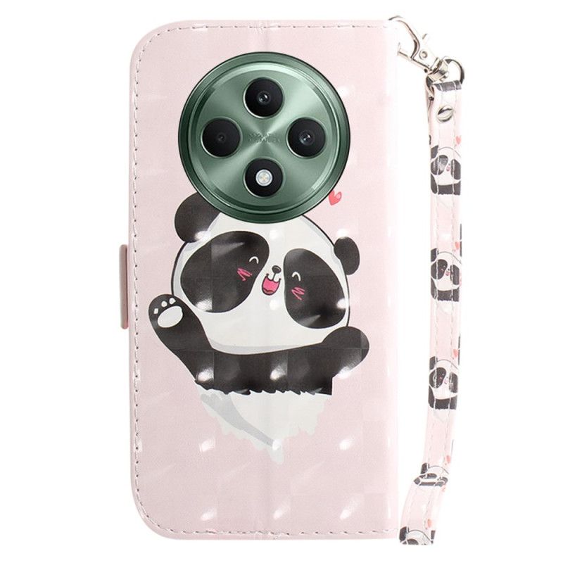 Kotelot Oppo Reno 12f 5g Panda Love Hihnalla