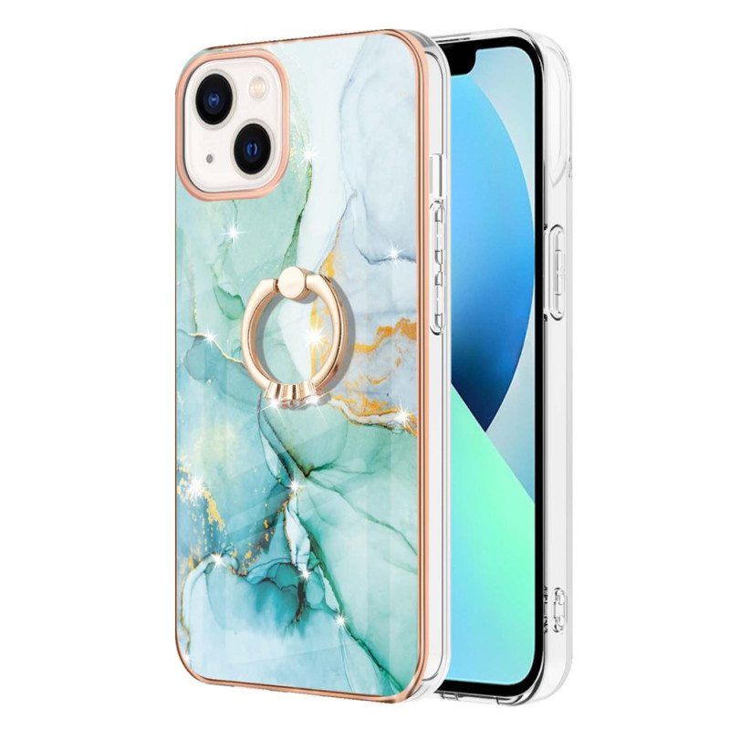 Case iPhone 15 Plus Marmori-tyyli Tukirenkaalla