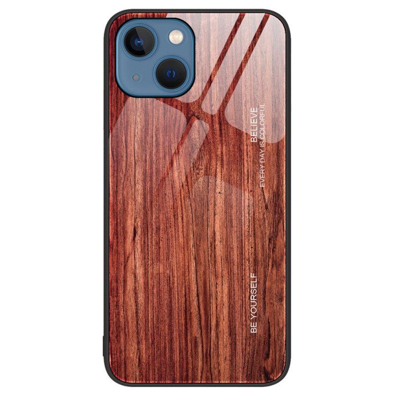 Kuori iPhone 15 Plus Tempered Glass Wood Design