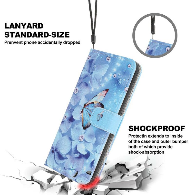 Flip Kotelot iPhone 13 Pro Max Diamond Strappy Perhoset