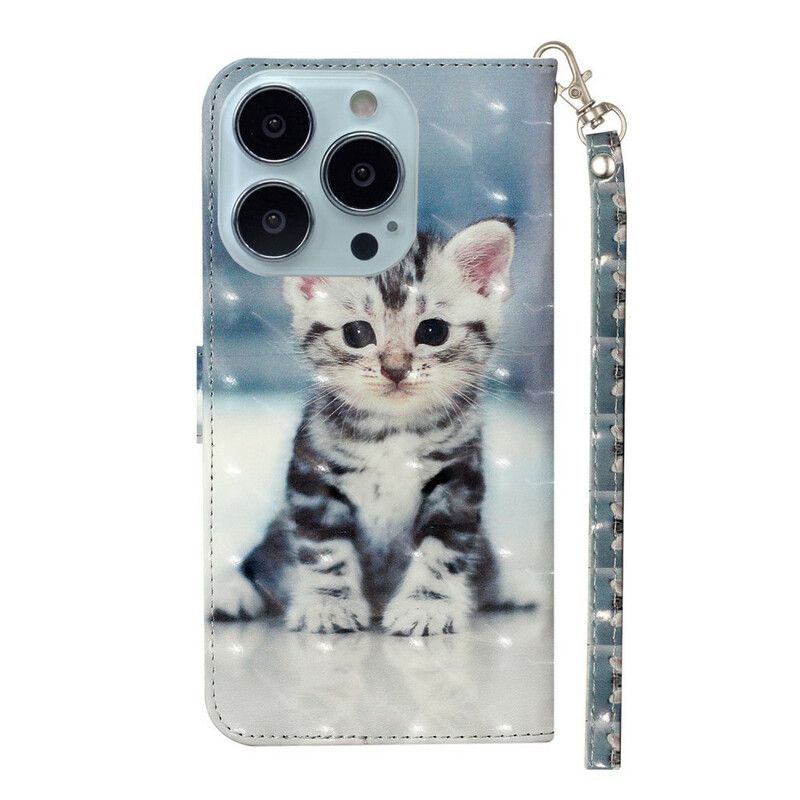 Flip Kotelot iPhone 13 Pro Max Kitten Light Spots Strappy