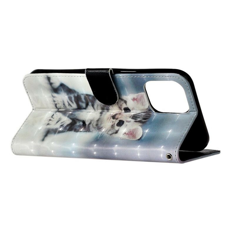 Flip Kotelot iPhone 13 Pro Max Kitten Light Spots Strappy