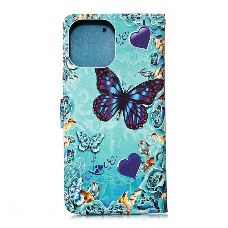 Flip Kotelot iPhone 13 Pro Max Love Butterflies Strappy