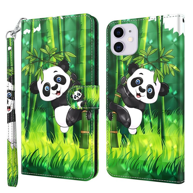 Flip Kotelot iPhone 13 Pro Max Panda Ja Bambu