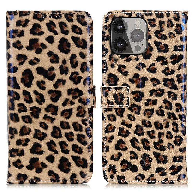 Flip Kotelot iPhone 13 Pro Max Simple Leopard Suojakuori