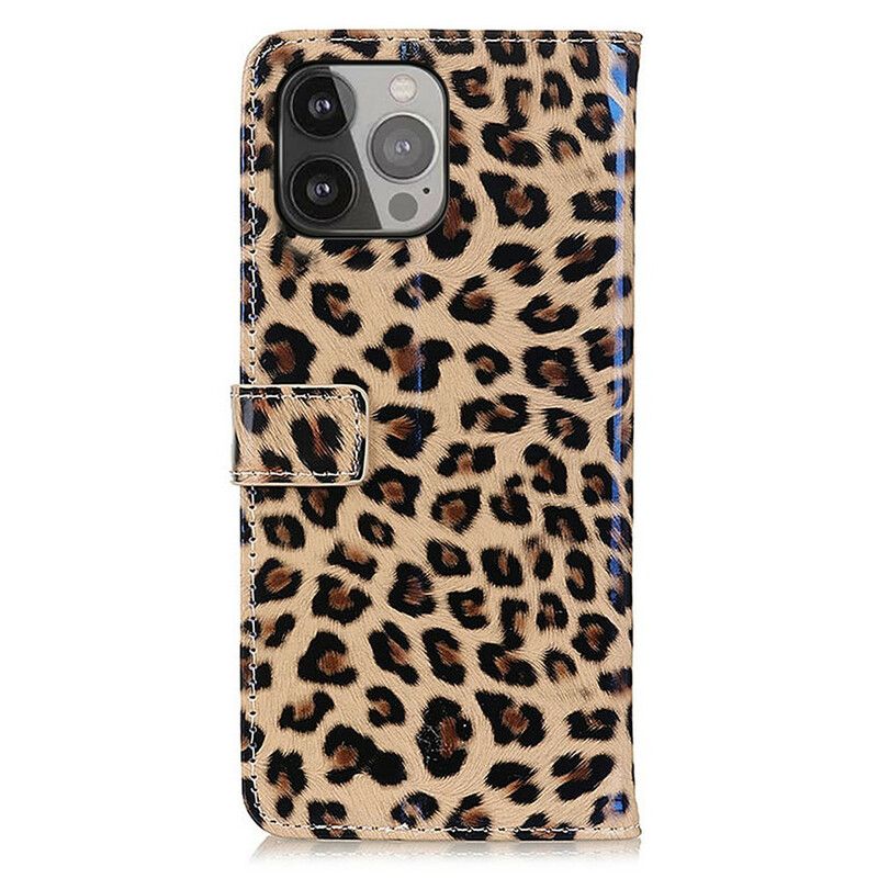 Flip Kotelot iPhone 13 Pro Max Simple Leopard Suojakuori