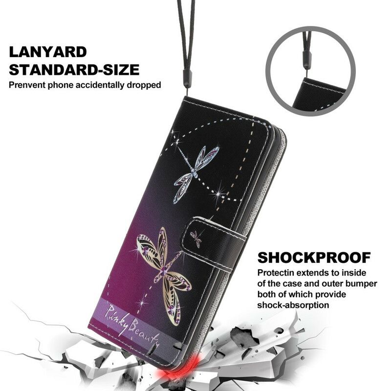 Flip Kotelot iPhone 13 Pro Max Strappy Dragonflies