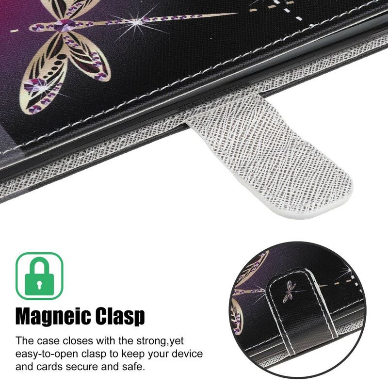 Flip Kotelot iPhone 13 Pro Max Strappy Dragonflies