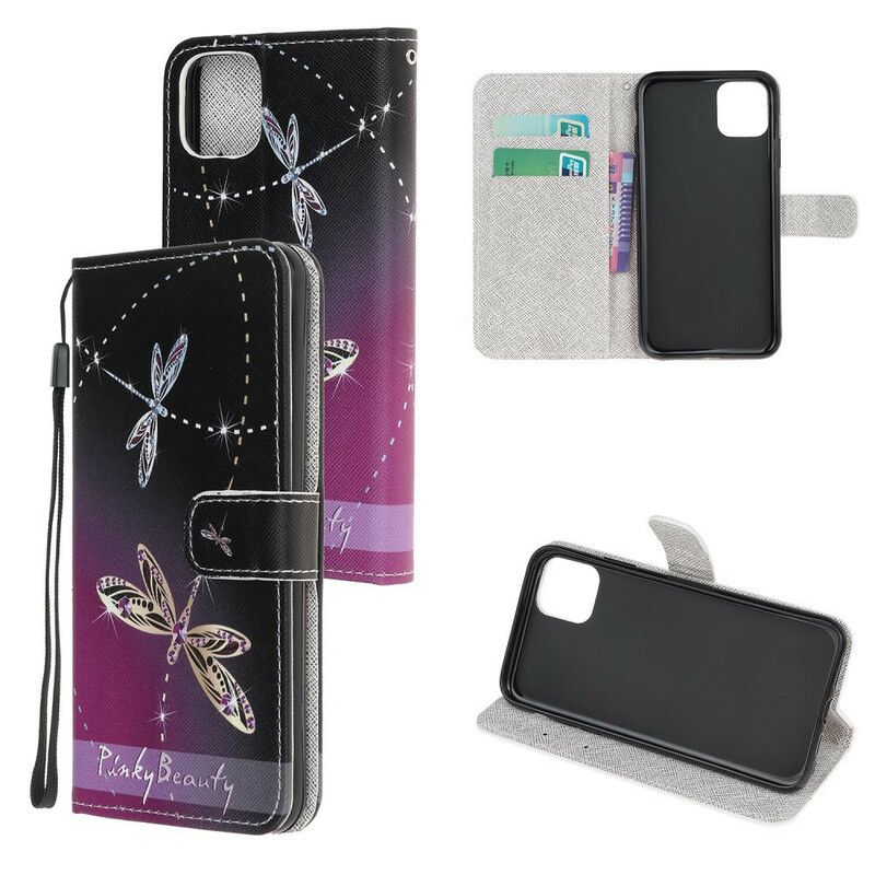 Flip Kotelot iPhone 13 Pro Max Strappy Dragonflies