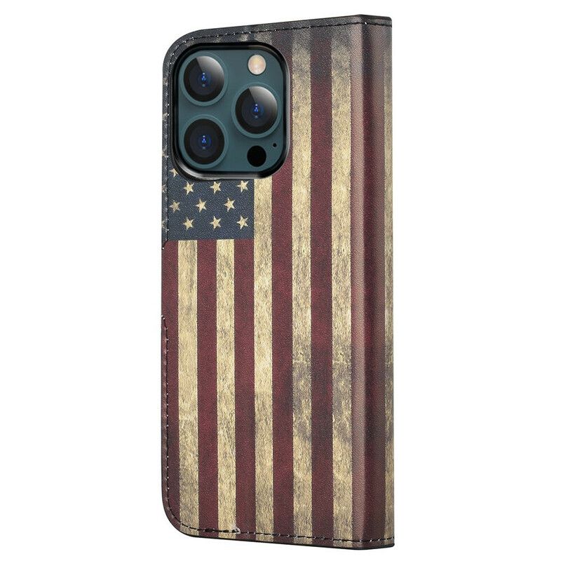 Flip Kotelot iPhone 13 Pro Max Us Flag Suojakuori