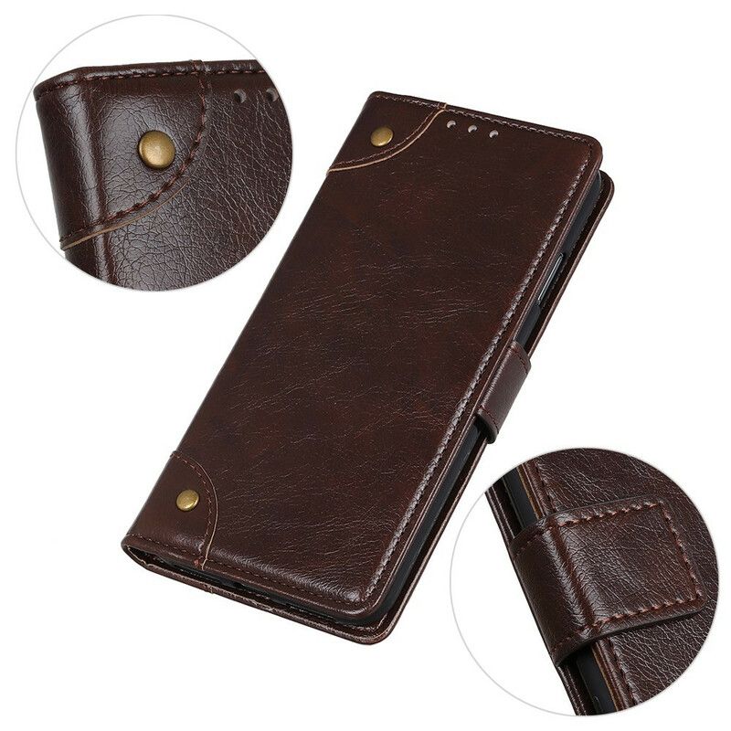 Flip Kotelot iPhone 13 Pro Max Vintage Nappan Leather Effect