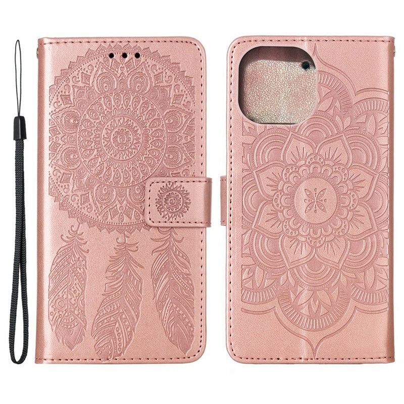 Kotelot iPhone 13 Pro Max Nahkaefekti Dream Catcher