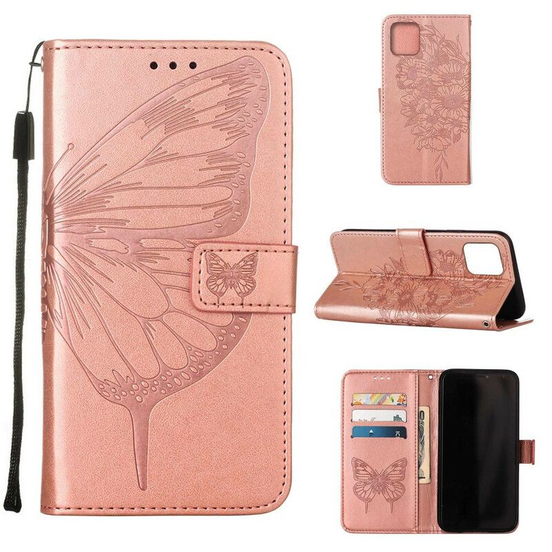 Kotelot iPhone 13 Pro Max Puhelinkuoret Butterfly Design Kaulanauhalla