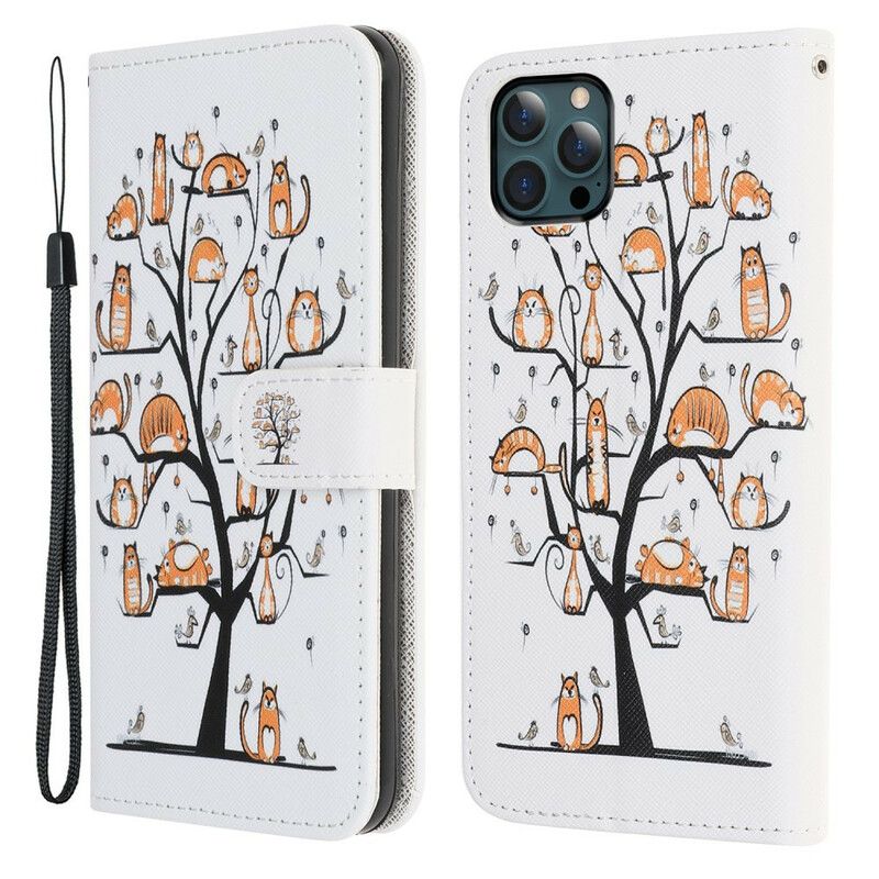 Kotelot iPhone 13 Pro Max Puhelinkuoret Funky Cats Strappy