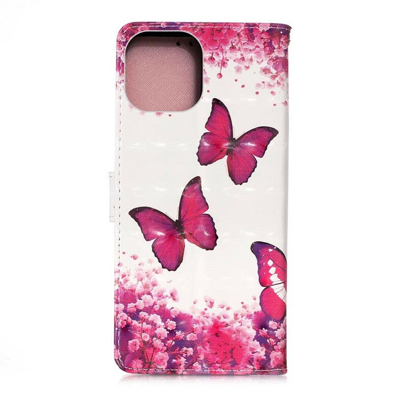 Kotelot iPhone 13 Pro Max Red Butterflies