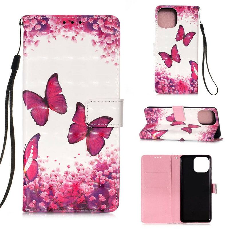 Kotelot iPhone 13 Pro Max Red Butterflies