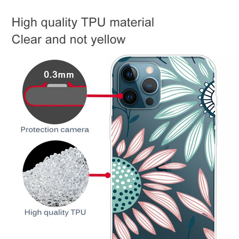 Kuori Case iPhone 13 Pro Max Puhelinkuoret Läpinäkyvä Yksi Kukka