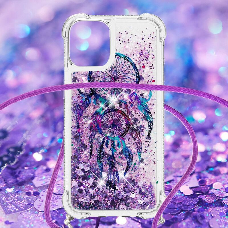 Kuori iPhone 13 Pro Max Kimaltava Kiristysnauha Dream Catcher