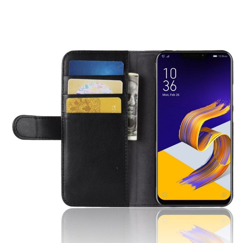 Kotelot Asus ZenFone 5 / 5Z Musta Halkaistu Nahka Suojakuori