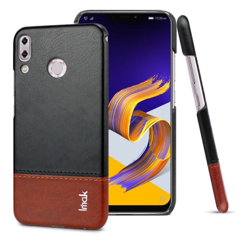 Kuori Asus ZenFone 5 / 5Z Ruskea Musta Imak Ruiyi -Sarjan Nahkaefekti