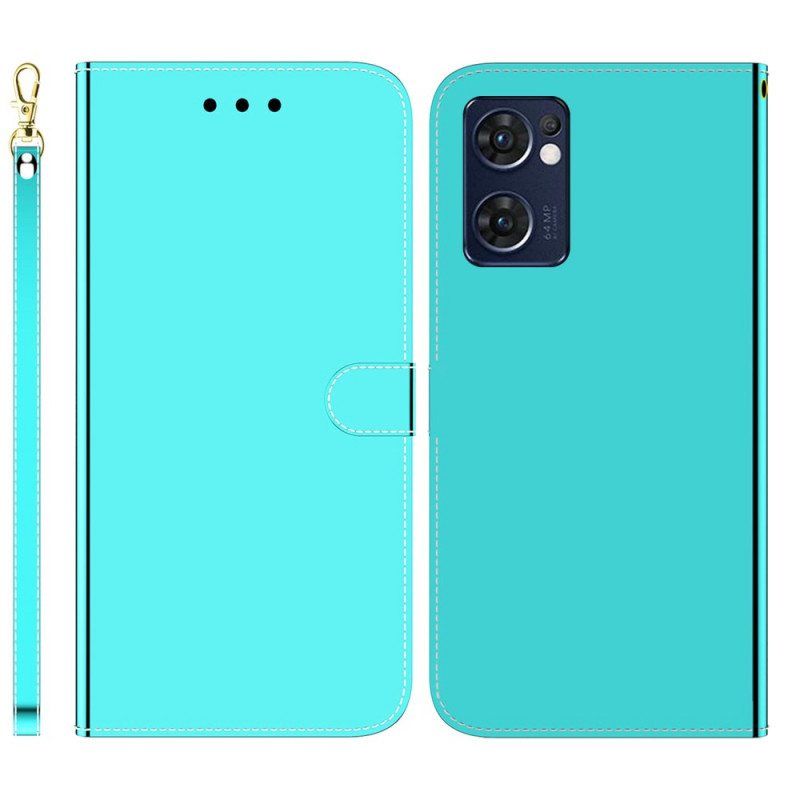 Flip Case Oppo Find X5 Lite Keinonahkainen Peilin Kansi