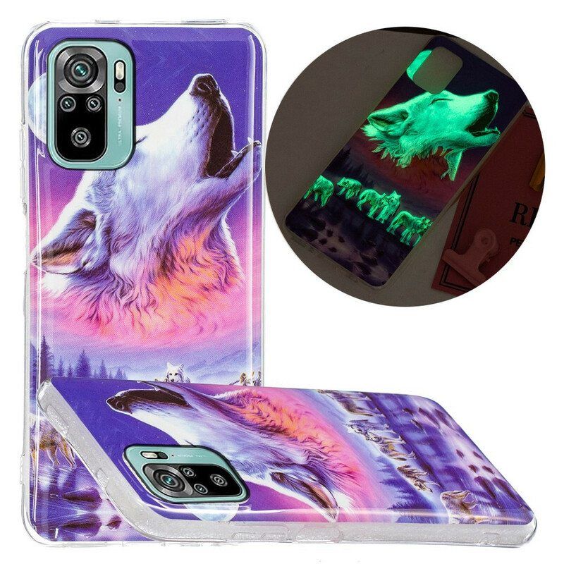 Case Xiaomi Redmi Note 10 / 10S Fluorescent Wolf -sarja