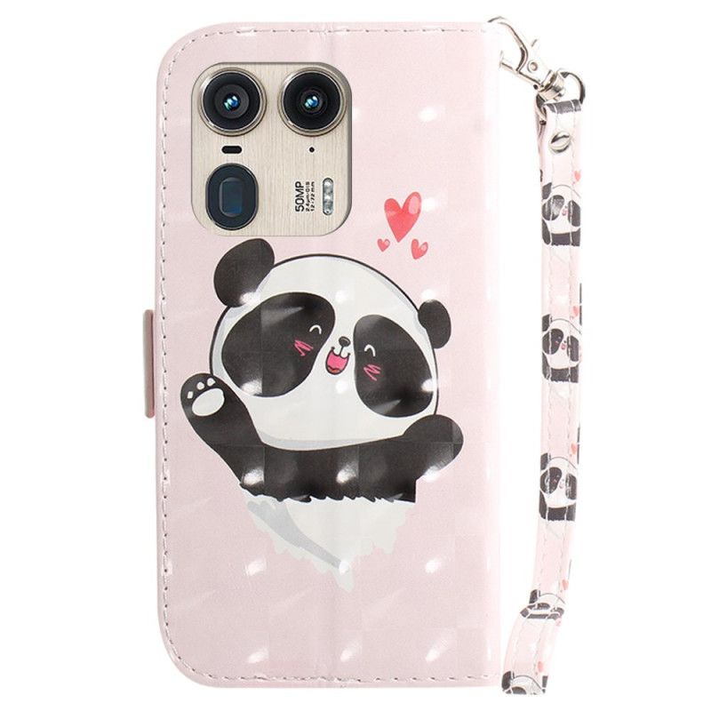 Kotelot Motorola Edge 50 Ultra Puhelinkuoret Panda Love Hihnalla