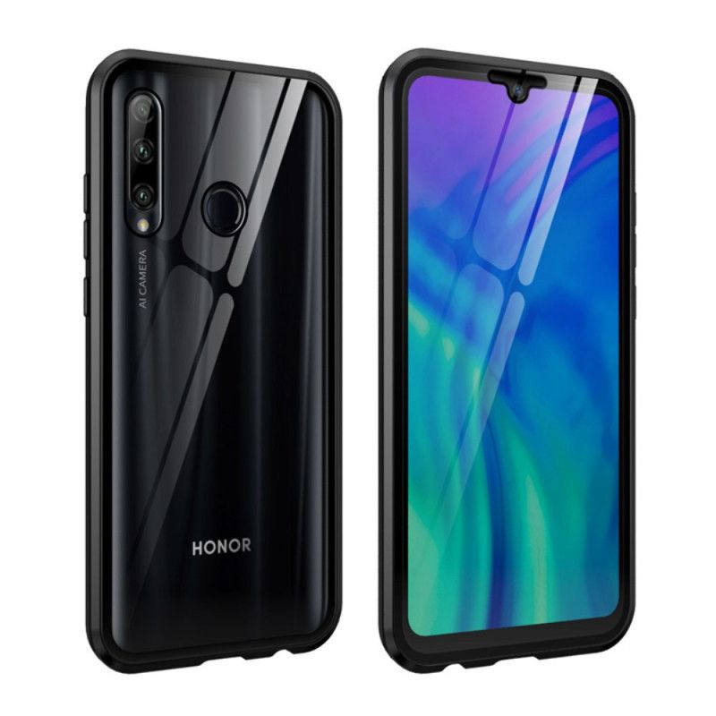 Kuori Honor 20e / 20 Lite Punainen Musta Karkaistu Lasi Edessä Ja Takana Ja Metalli