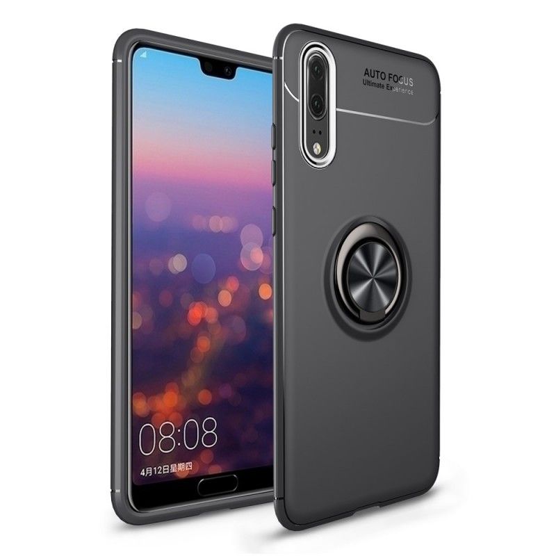 Case Kuoret Huawei P20 Pro Punainen Musta Puhelinkuoret Pyörivä Rengas