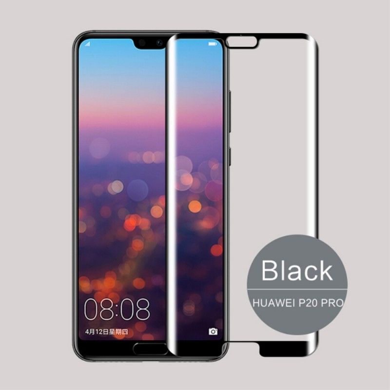 Kaareva Karkaistun Lasin Kansi Huawei P20 Pro Läpinäkyvä Musta Mofi