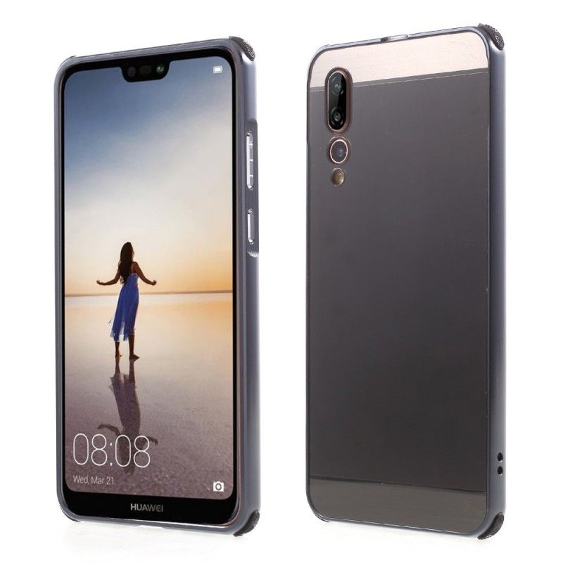 Kuori Huawei P20 Pro Kulta Hopea Irrotettava Alumiinipuskuri Ja Harjattu Takaosa