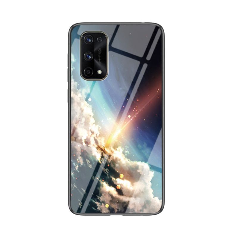 Case Kuoret Realme 7 Pro Harmaa Musta Puhelinkuoret Karkaistu Lasi