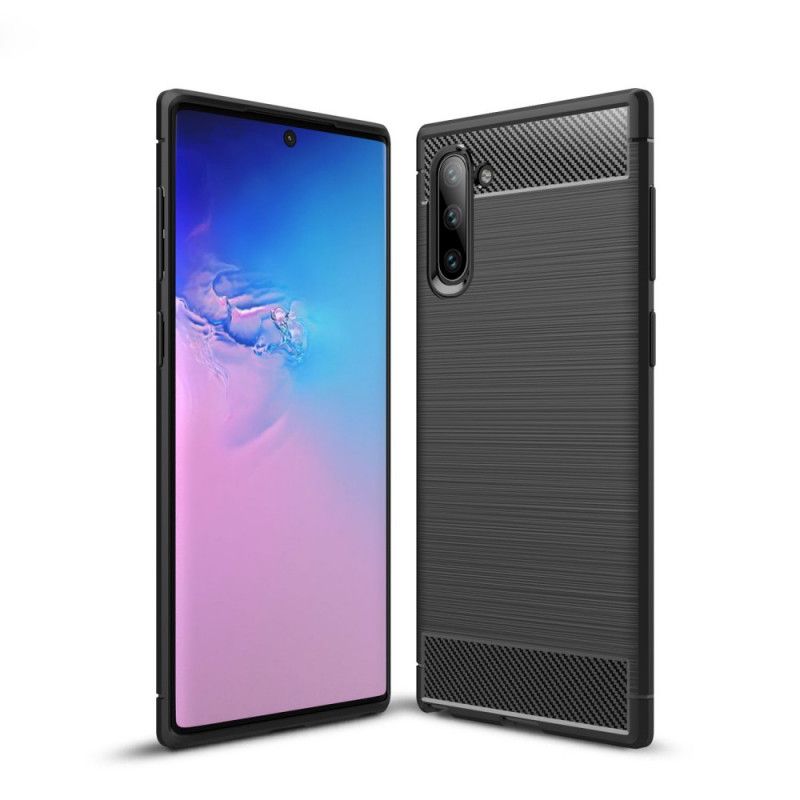 Case Kuoret Samsung Galaxy Note 10 Punainen Musta Puhelinkuoret Harjattu Hiilikuitu